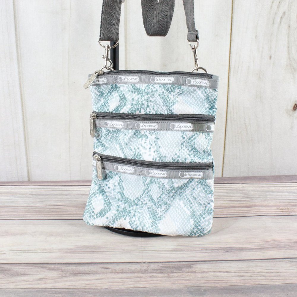 Le SportSac Green 100% Polyester Crossbody Bag Handbag Purse Travel - Picture 2 of 10